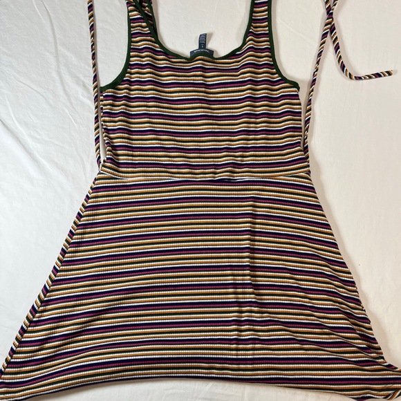 ModCloth Multicolor Striped Sleeveless Scoop Neck Belted Waist Dress Large - Picture 6 of 7